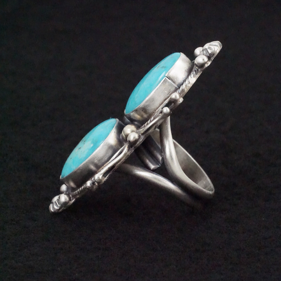 Kathleen Livingston Turquoise & Sterling Silver Ring Size Adjustable