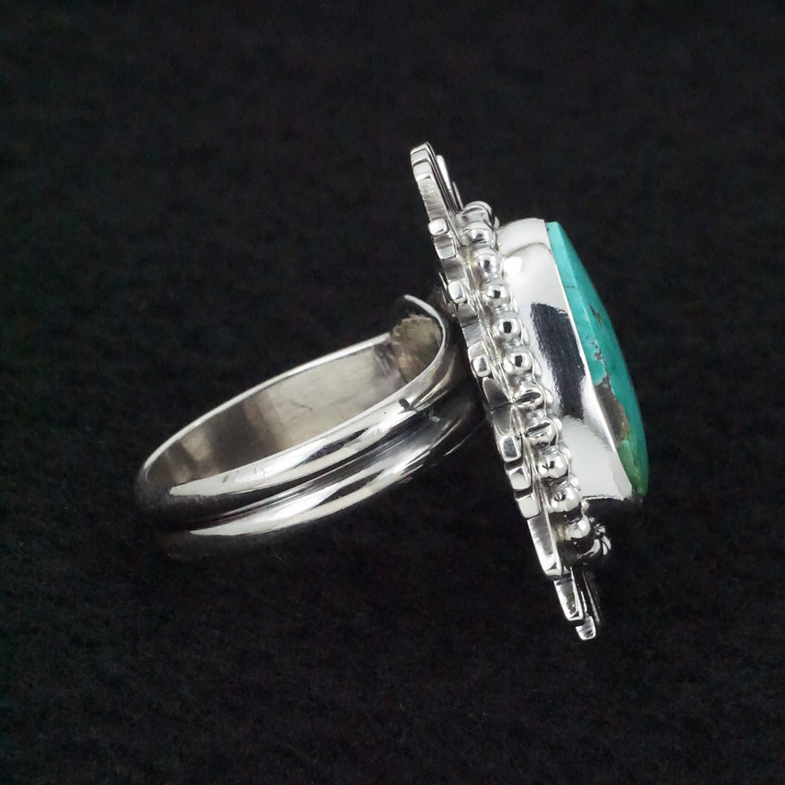 Randy Billy Turquoise & Sterling Silver Ring Size Adjustable