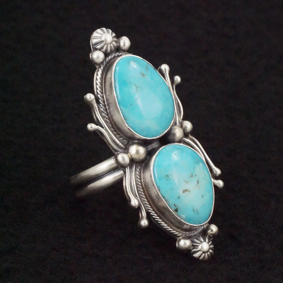 Kathleen Livingston Turquoise & Sterling Silver Ring Size Adjustable