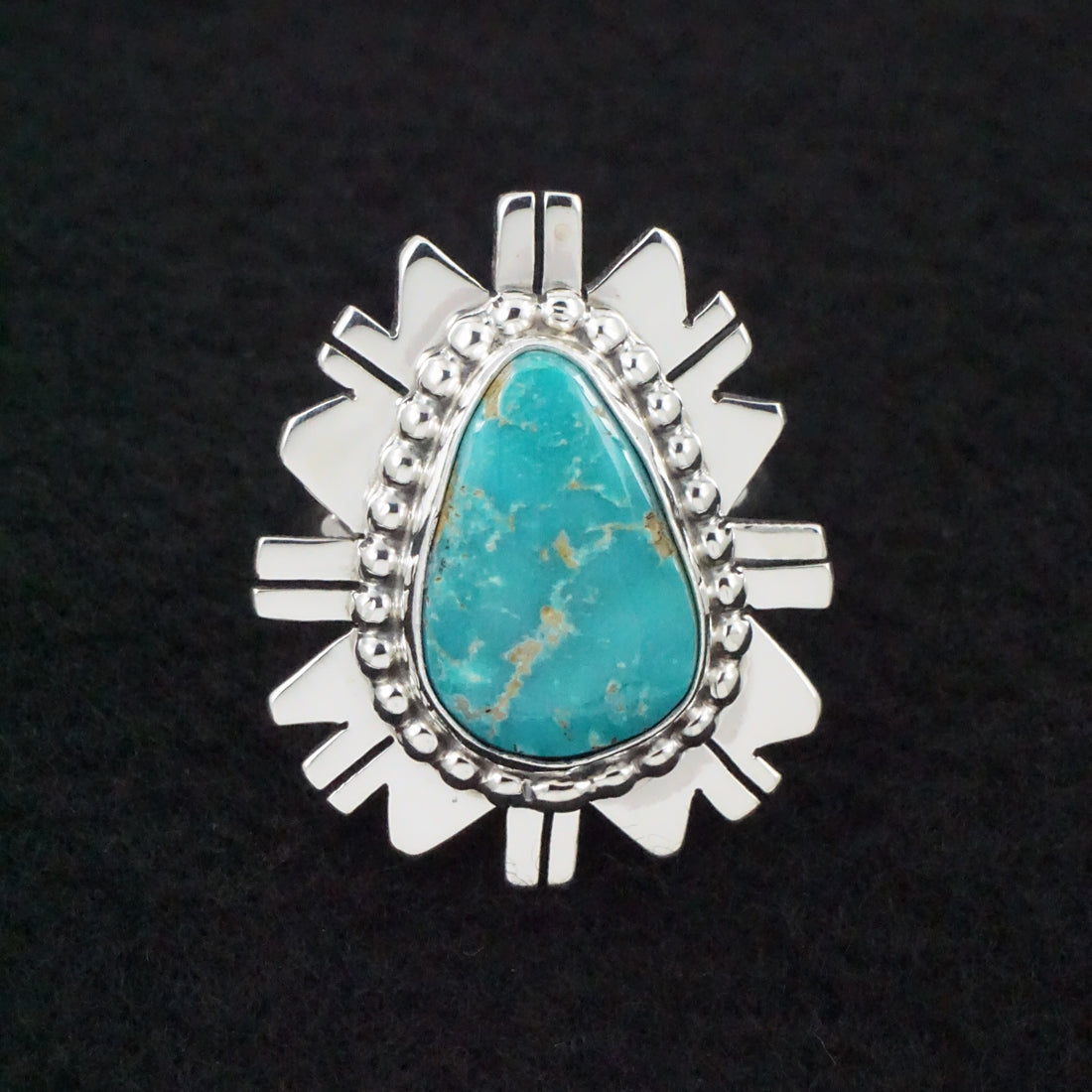 Randy Billy Turquoise & Sterling Silver Ring Size Adjustable