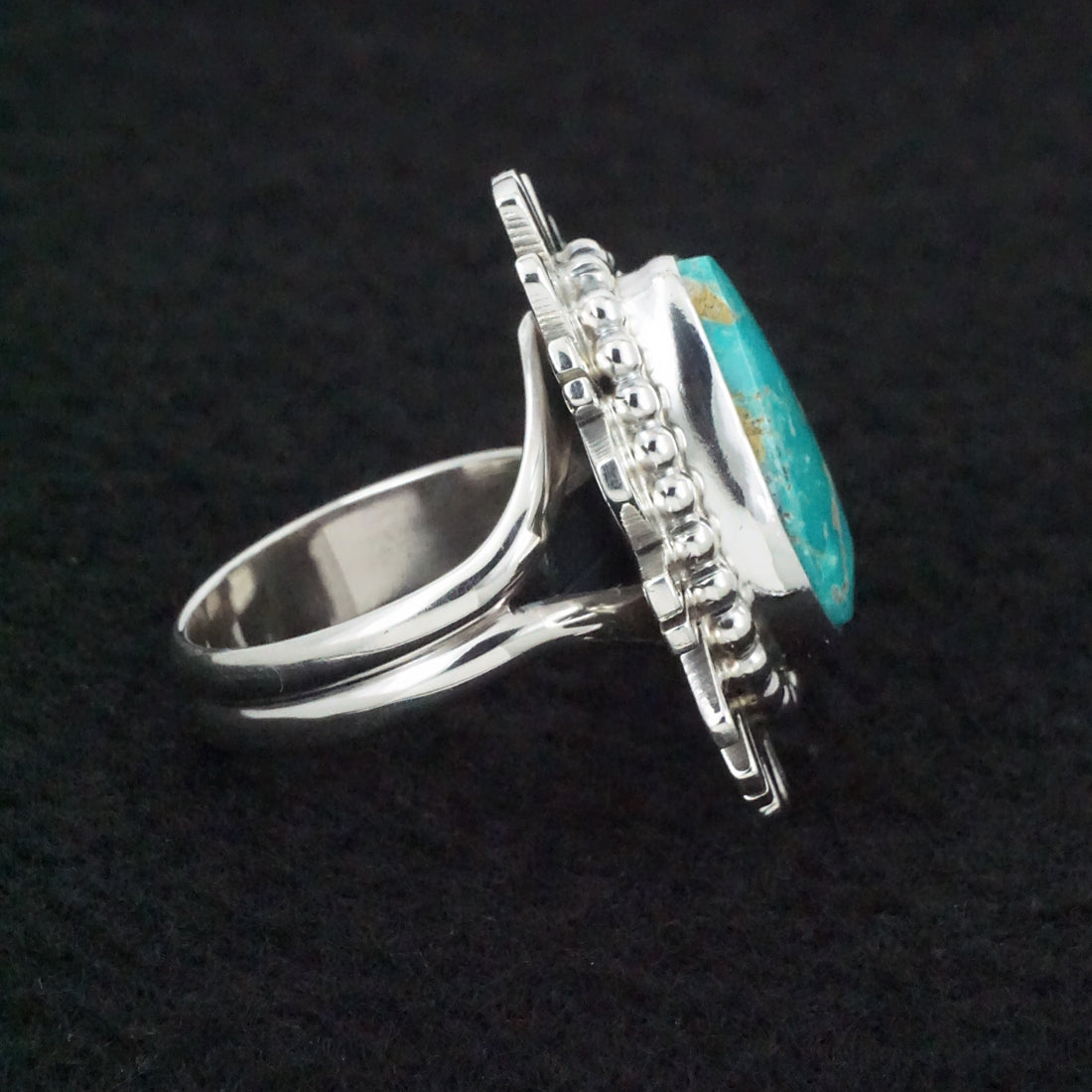 Randy Billy Turquoise & Sterling Silver Ring Size Adjustable