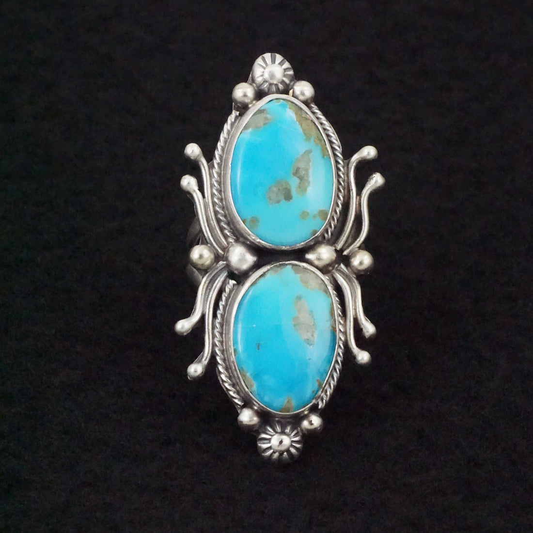 Kathleen Livingston Turquoise & Sterling Silver Ring Size Adjustable