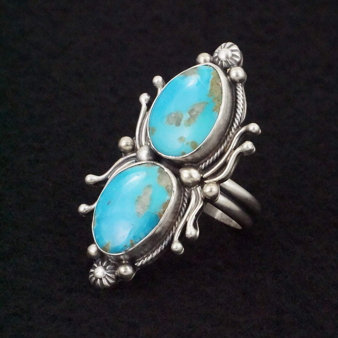 Kathleen Livingston Turquoise & Sterling Silver Ring Size Adjustable