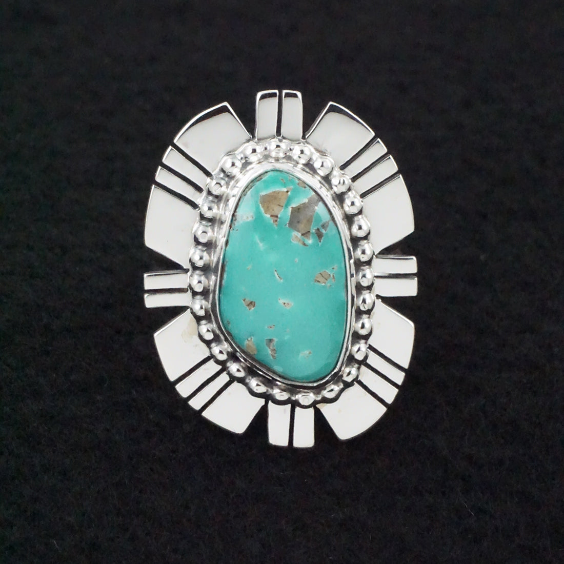 Randy Billy Turquoise & Sterling Silver Ring Size Adjustable