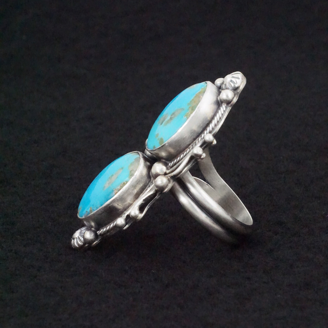 Kathleen Livingston Turquoise & Sterling Silver Ring Size Adjustable