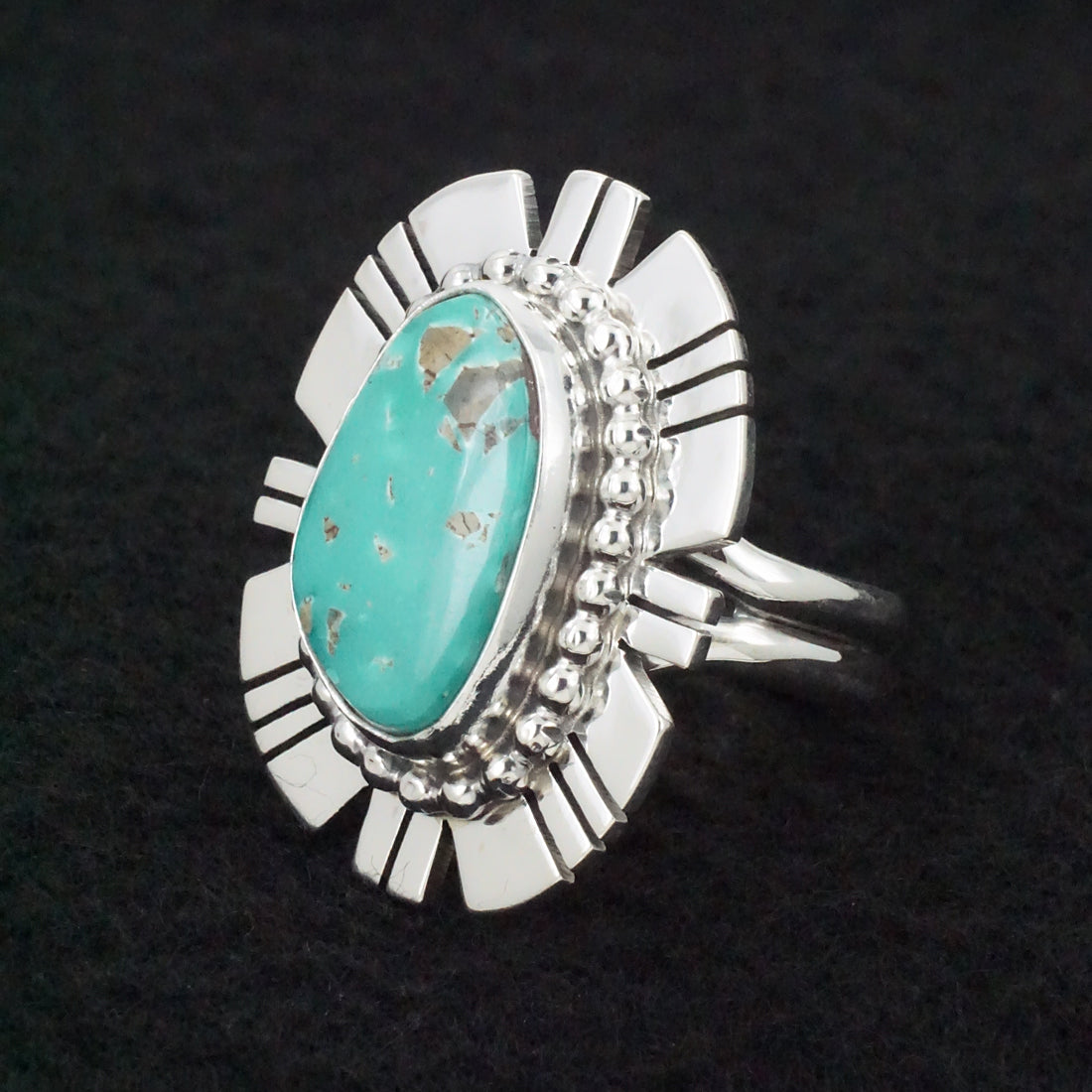 Randy Billy Turquoise & Sterling Silver Ring Size Adjustable