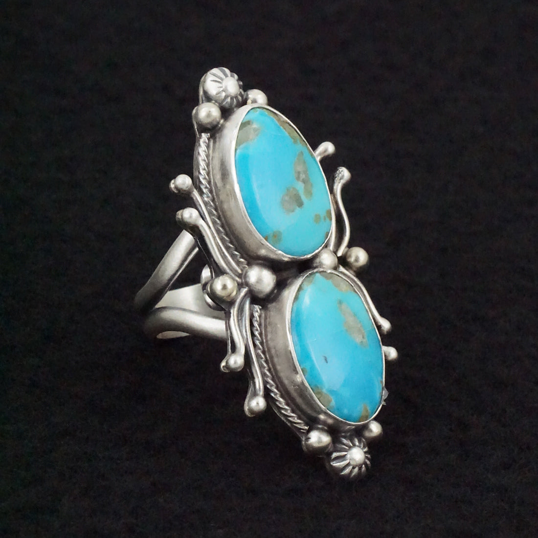 Kathleen Livingston Turquoise & Sterling Silver Ring Size Adjustable