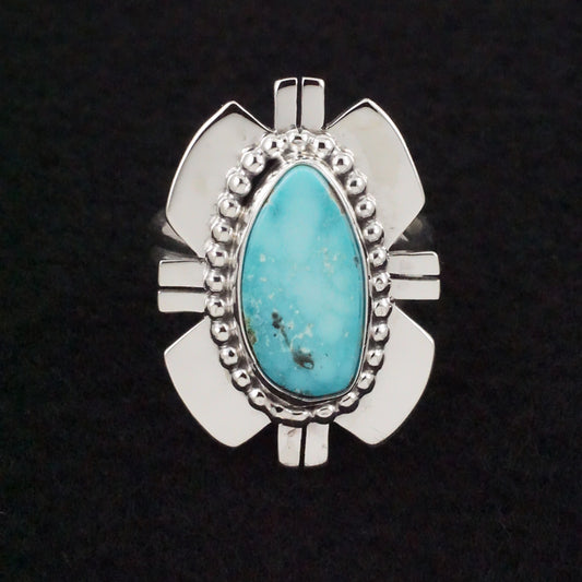 Randy Billy Turquoise & Sterling Silver Ring Size Adjustable