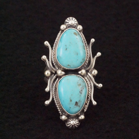 Kathleen Livingston Turquoise & Sterling Silver Ring Size Adjustable