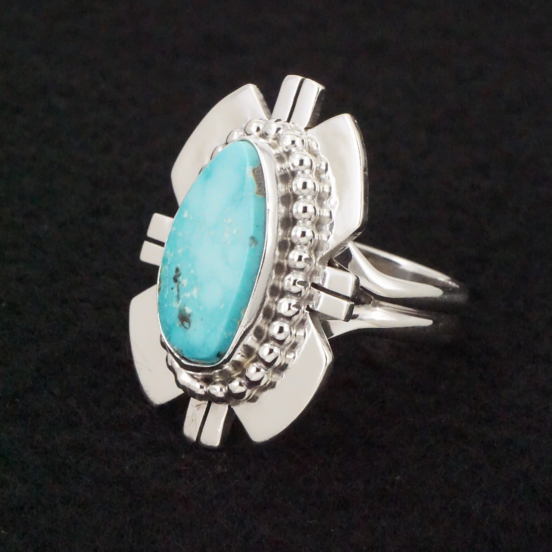 Randy Billy Turquoise & Sterling Silver Ring Size Adjustable