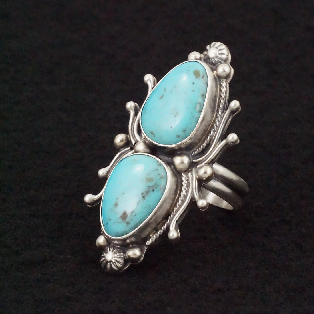 Kathleen Livingston Turquoise & Sterling Silver Ring Size Adjustable