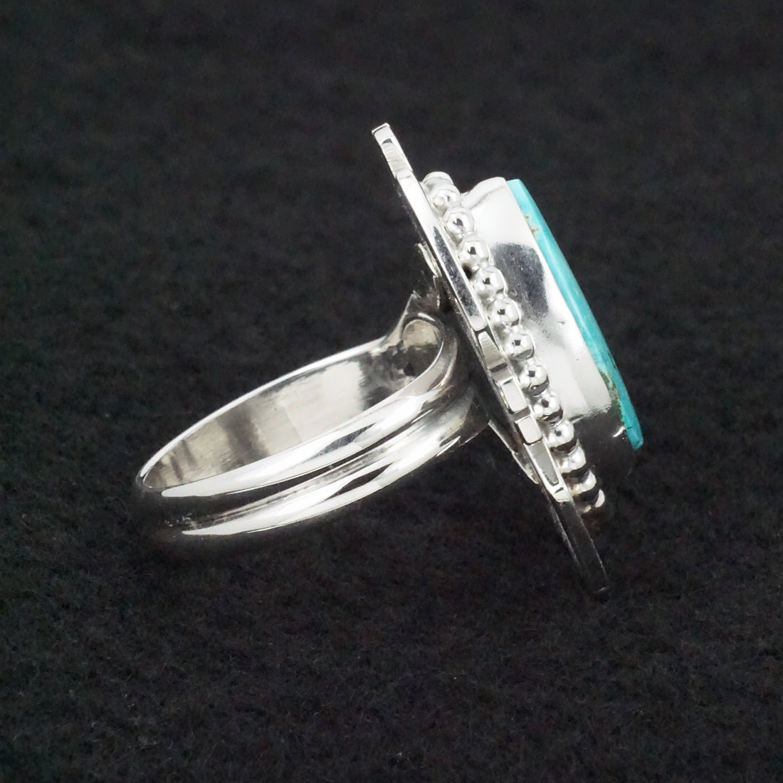 Randy Billy Turquoise & Sterling Silver Ring Size Adjustable