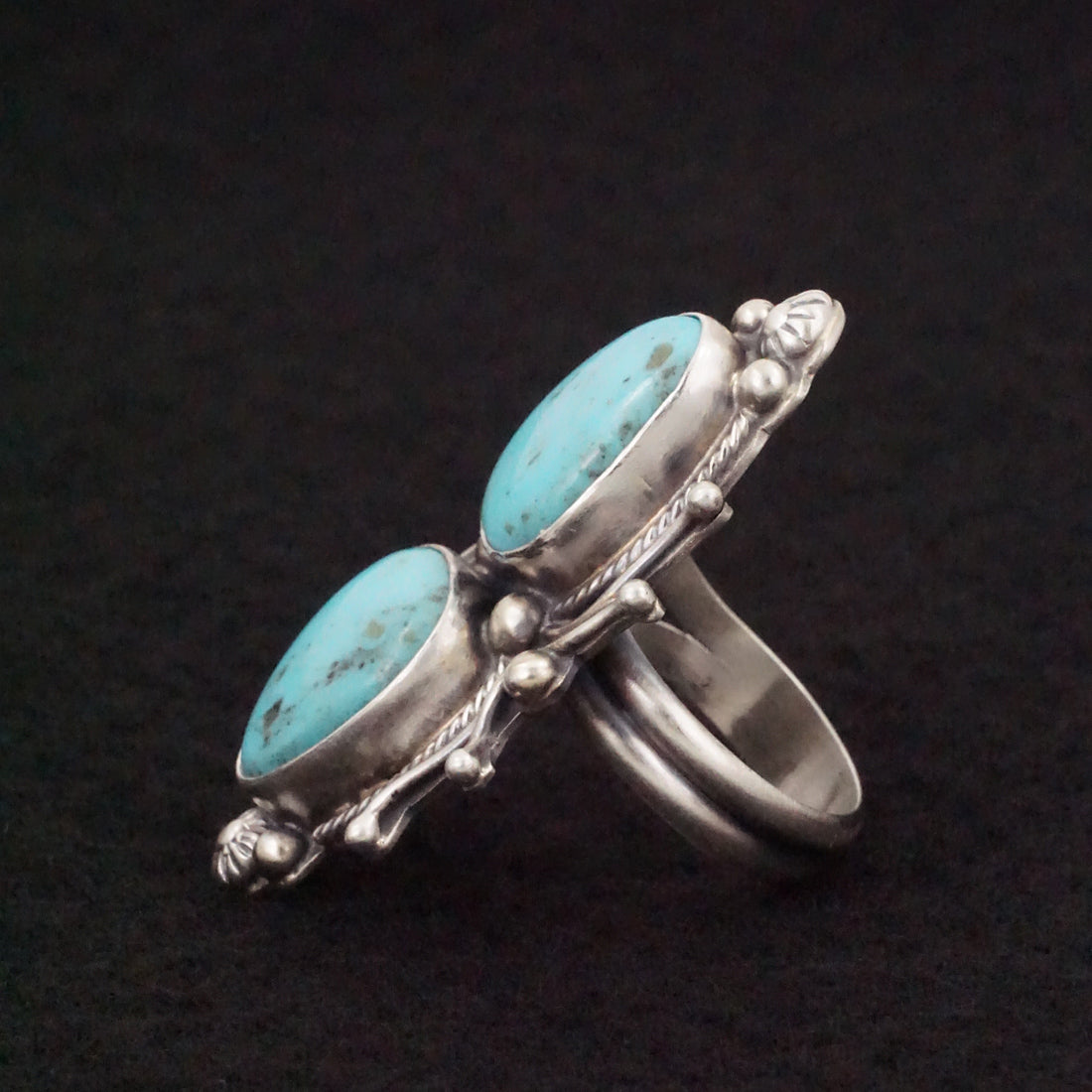 Kathleen Livingston Turquoise & Sterling Silver Ring Size Adjustable