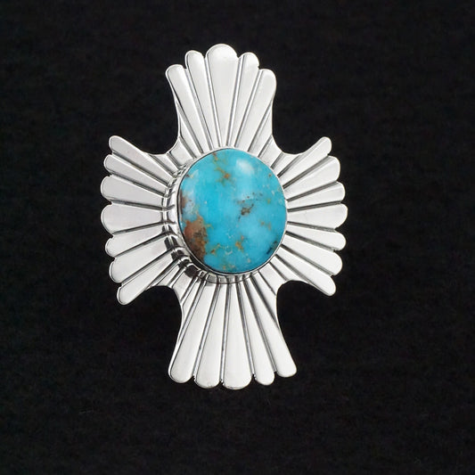 Marita Benally Turquoise & Sterling Silver Ring Size 8