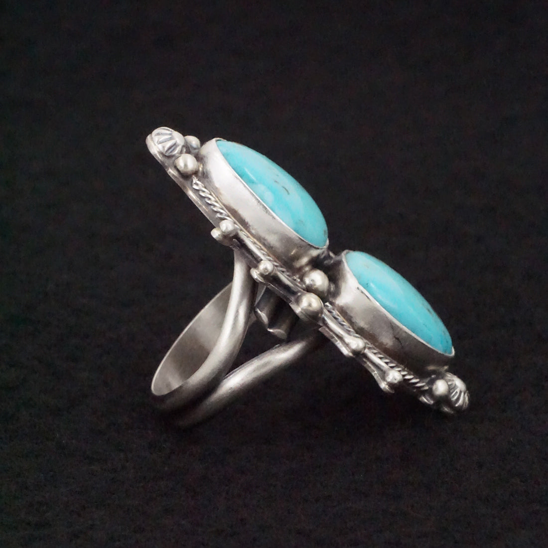 Kathleen Livingston Turquoise & Sterling Silver Ring Size Adjustable