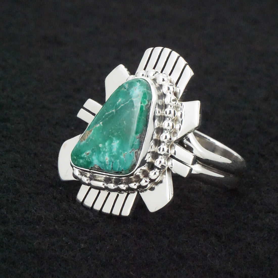 Randy Billy Turquoise & Sterling Silver Ring Size Adjustable