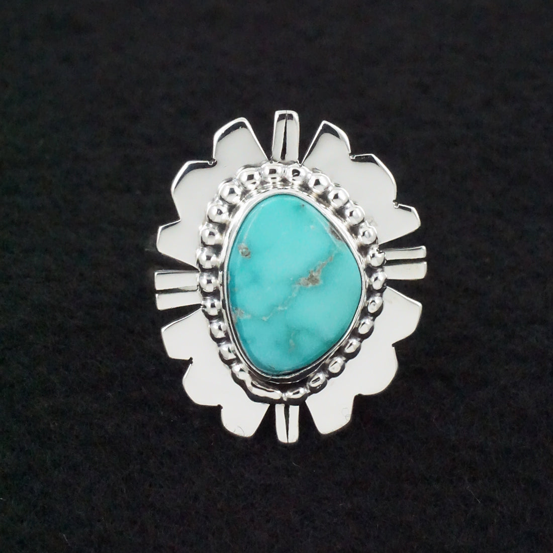 Randy Billy Turquoise & Sterling Silver Ring Size Adjustable