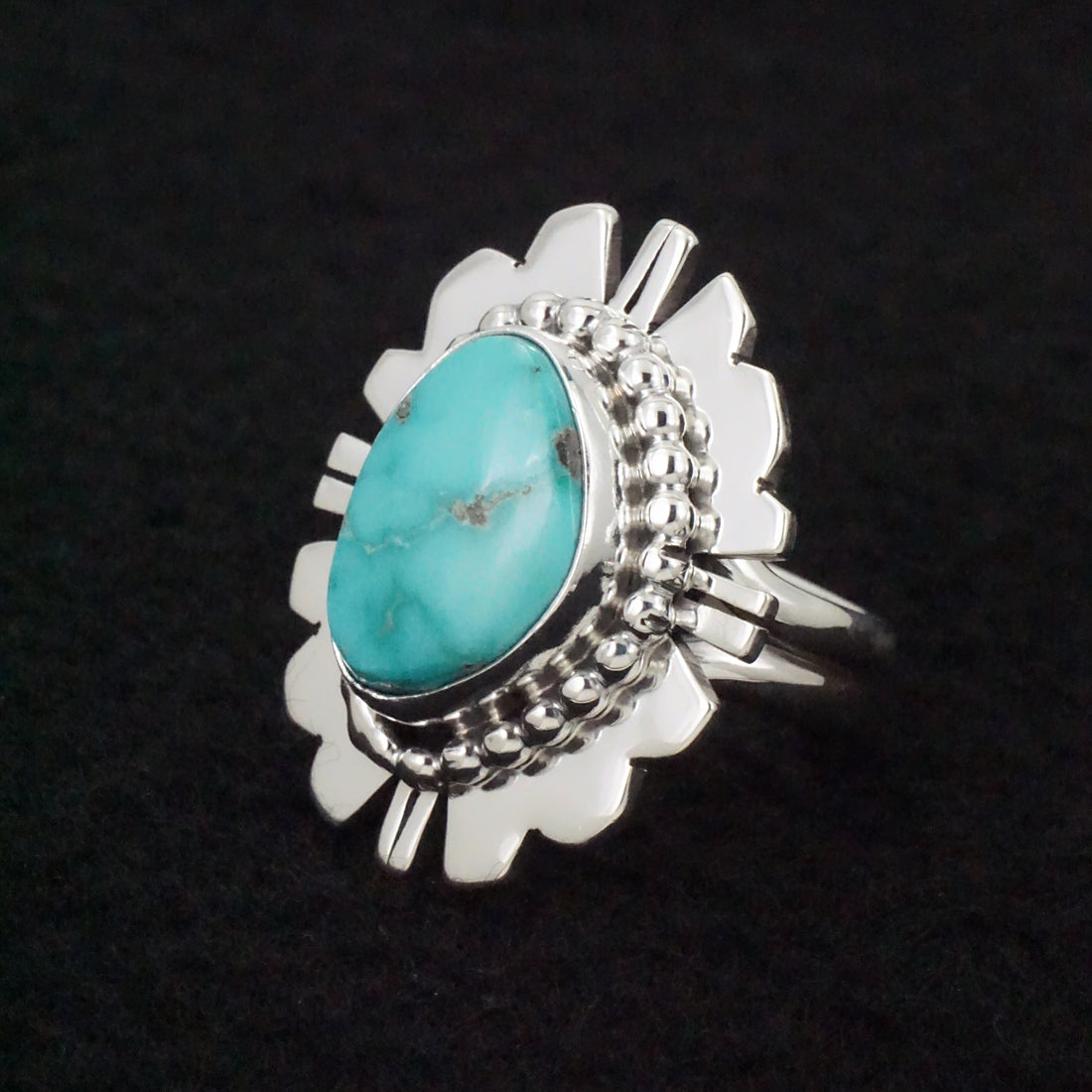 Randy Billy Turquoise & Sterling Silver Ring Size Adjustable