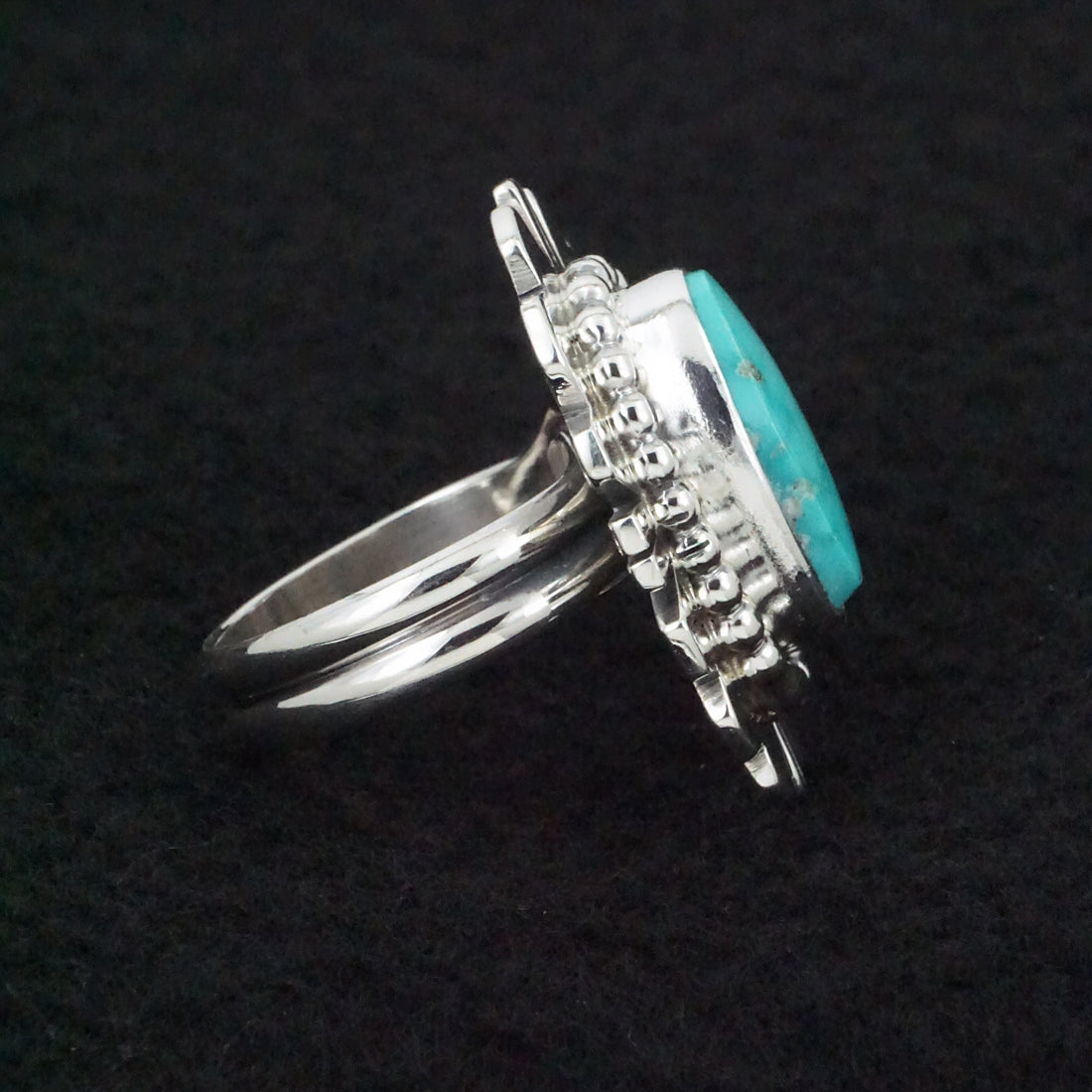 Randy Billy Turquoise & Sterling Silver Ring Size Adjustable