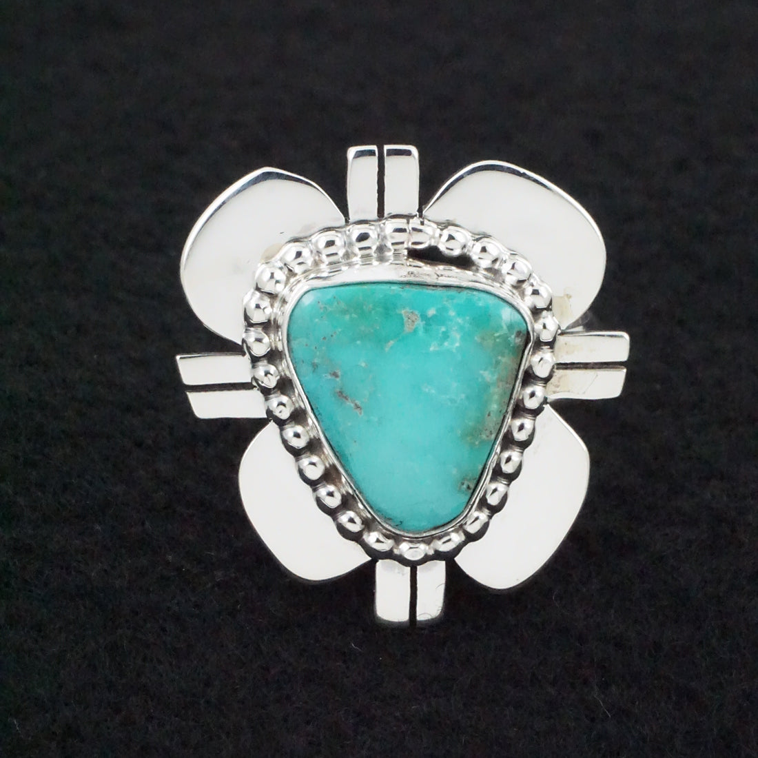 Randy Billy Turquoise & Sterling Silver Ring Size Adjustable