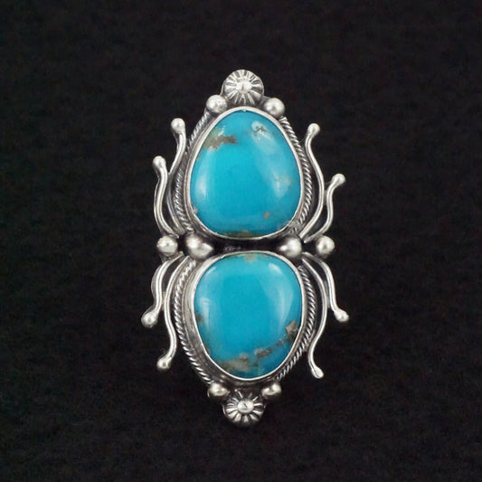 Kathleen Livingston Turquoise & Sterling Silver Ring Size Adjustable