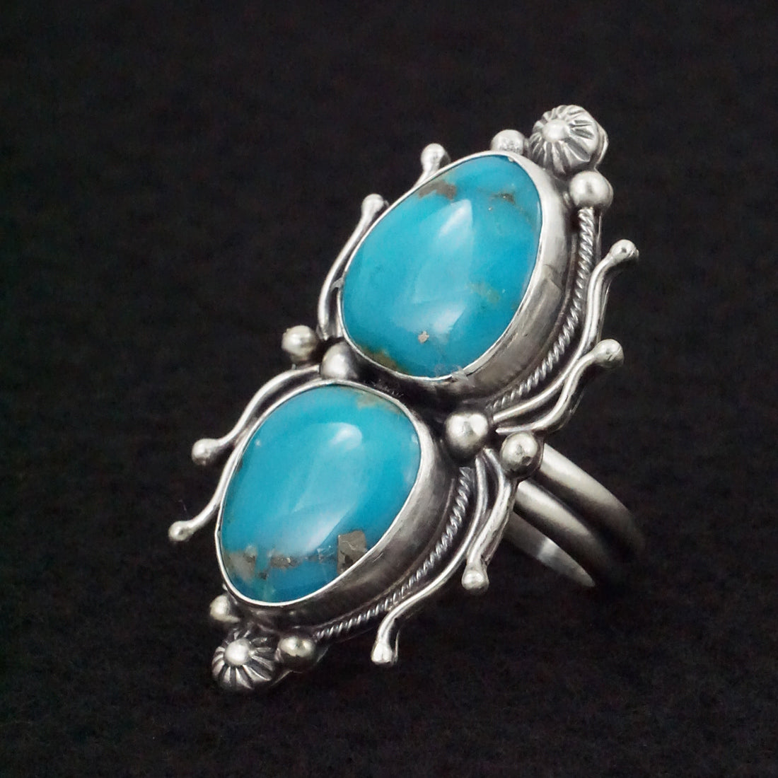 Kathleen Livingston Turquoise & Sterling Silver Ring Size Adjustable