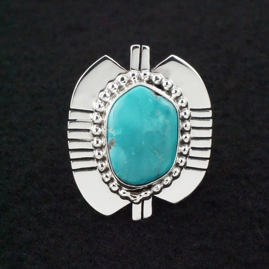 Randy Billy Turquoise & Sterling Silver Ring Size Adjustable