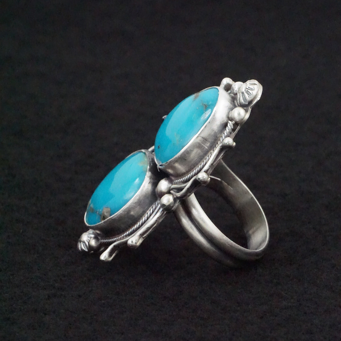 Kathleen Livingston Turquoise & Sterling Silver Ring Size Adjustable