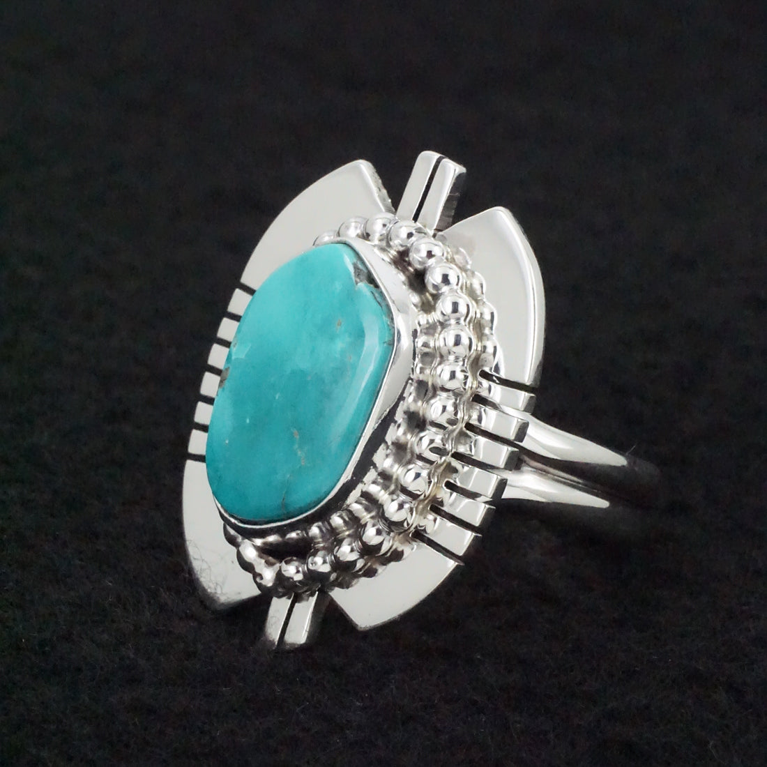 Randy Billy Turquoise & Sterling Silver Ring Size Adjustable