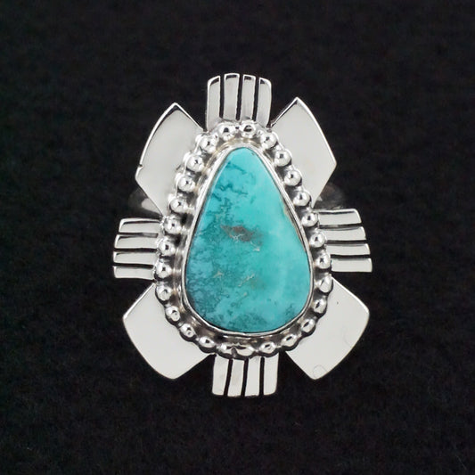 Randy Billy Turquoise & Sterling Silver Ring Size Adjustable