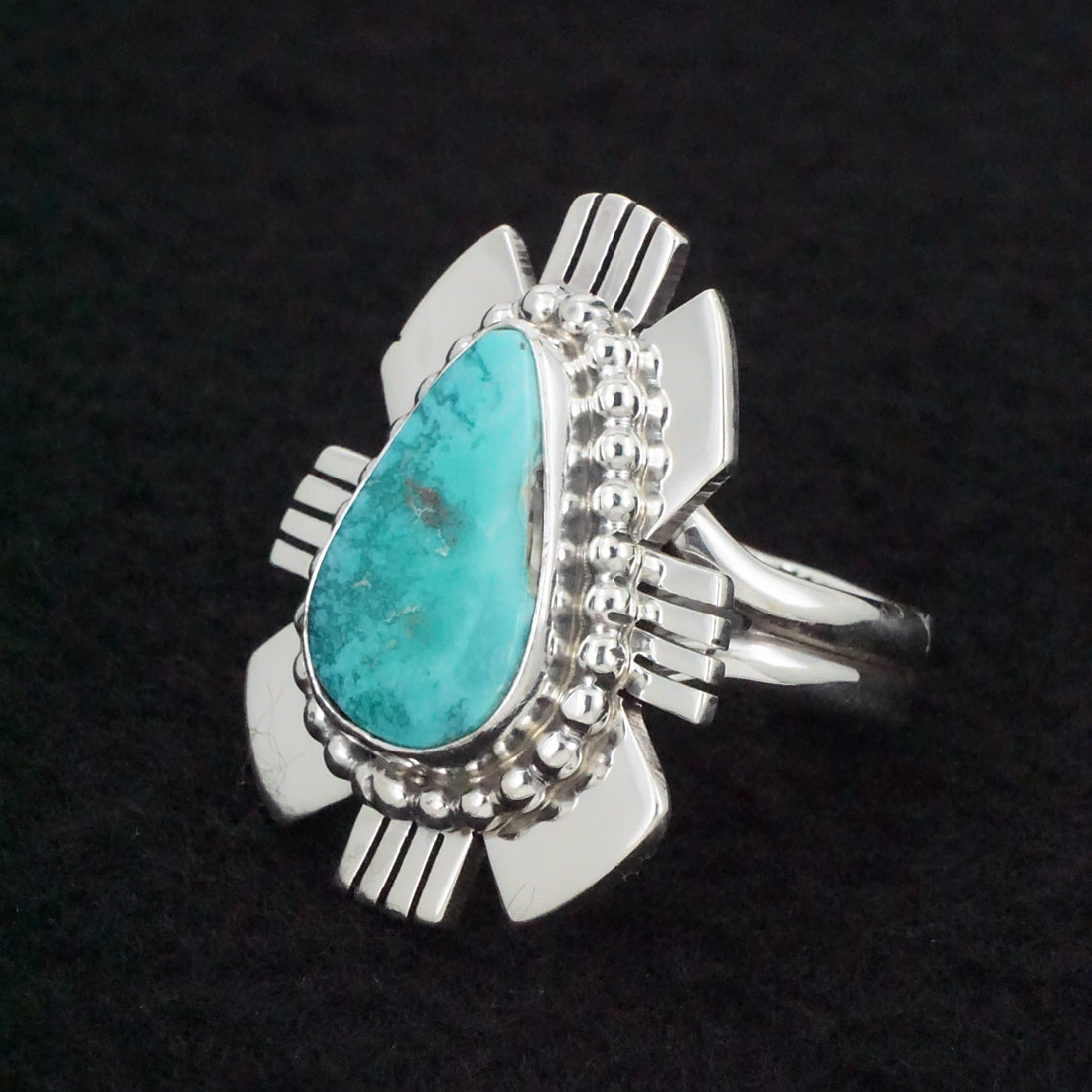 Randy Billy Turquoise & Sterling Silver Ring Size Adjustable