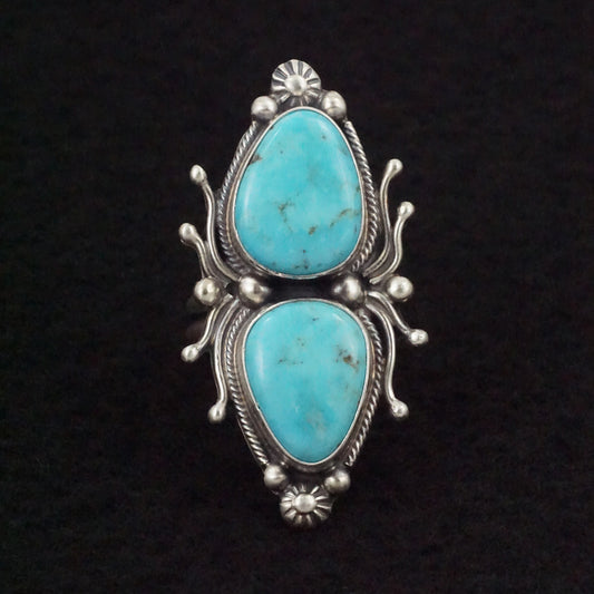 Kathleen Livingston Turquoise & Sterling Silver Ring Size Adjustable