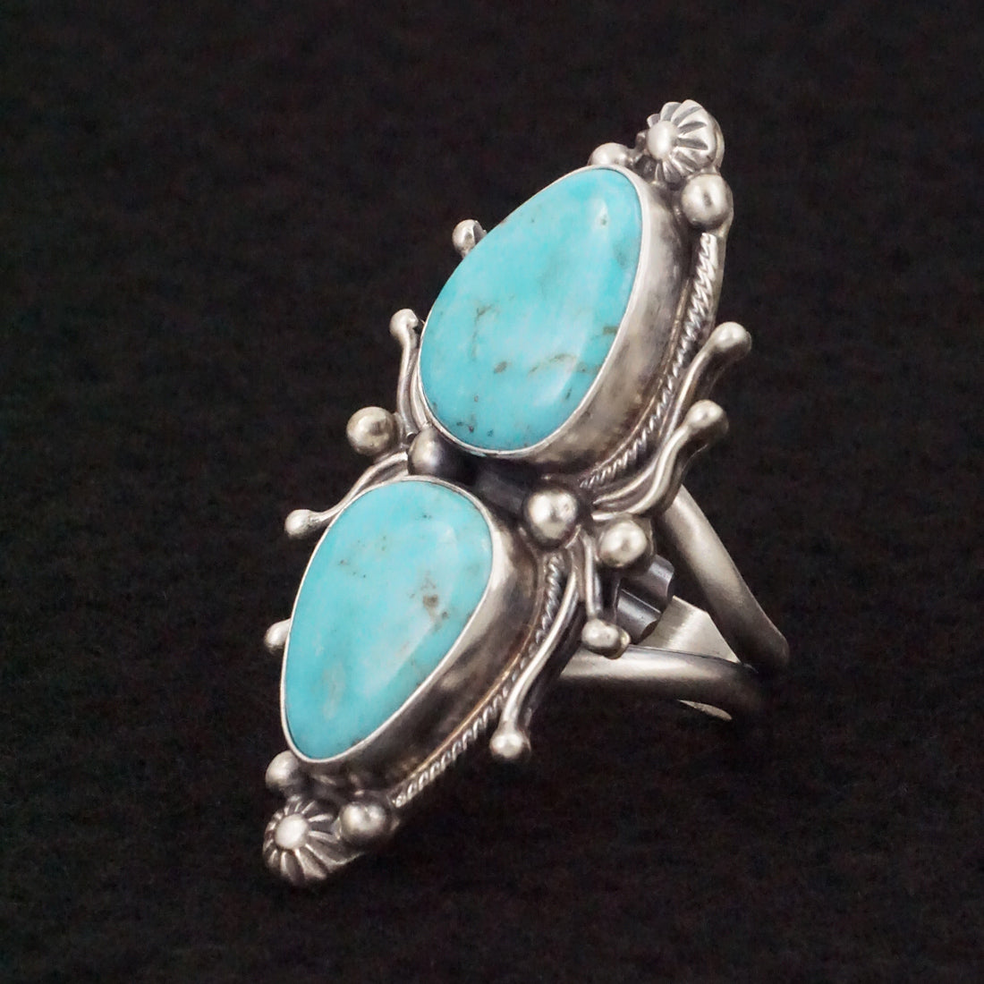 Kathleen Livingston Turquoise & Sterling Silver Ring Size Adjustable