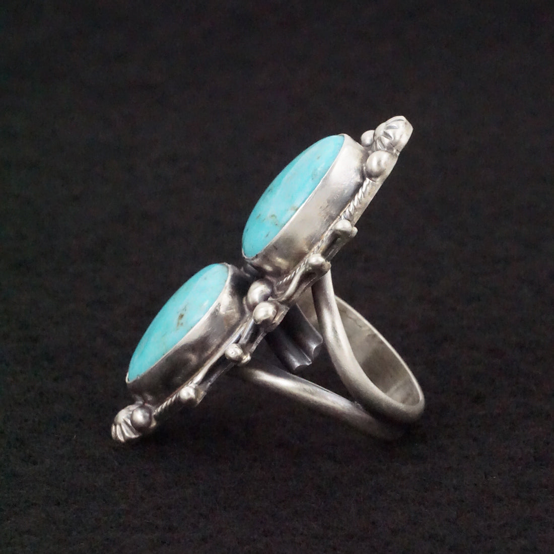 Kathleen Livingston Turquoise & Sterling Silver Ring Size Adjustable