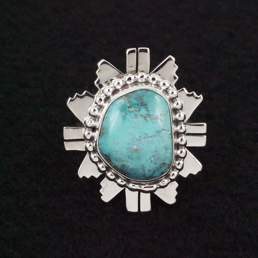 Randy Billy Turquoise & Sterling Silver Ring Size Adjustable