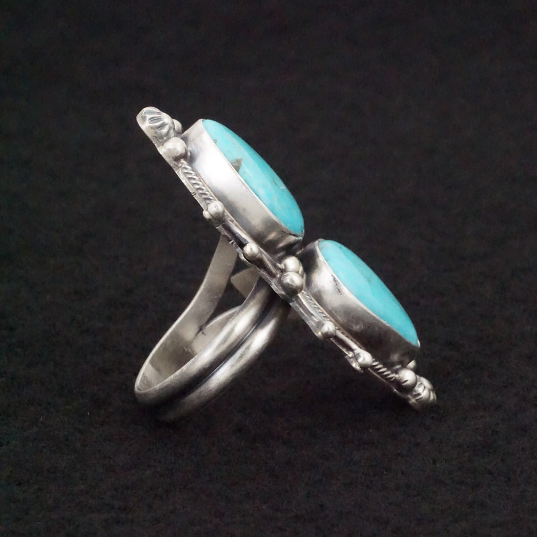 Kathleen Livingston Turquoise & Sterling Silver Ring Size Adjustable