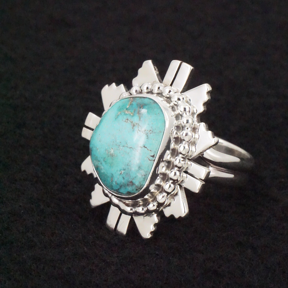 Randy Billy Turquoise & Sterling Silver Ring Size Adjustable