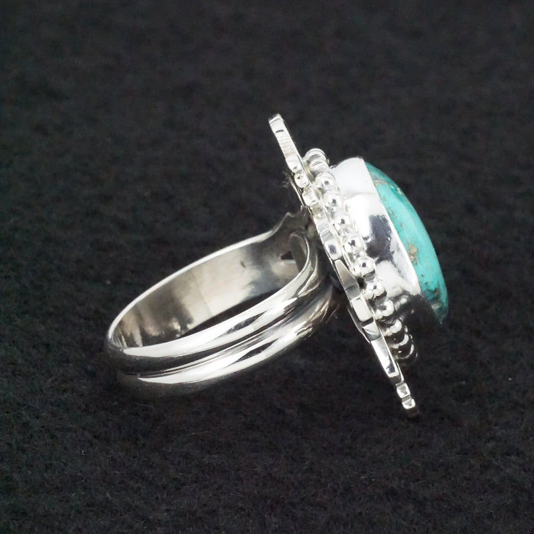 Randy Billy Turquoise & Sterling Silver Ring Size Adjustable