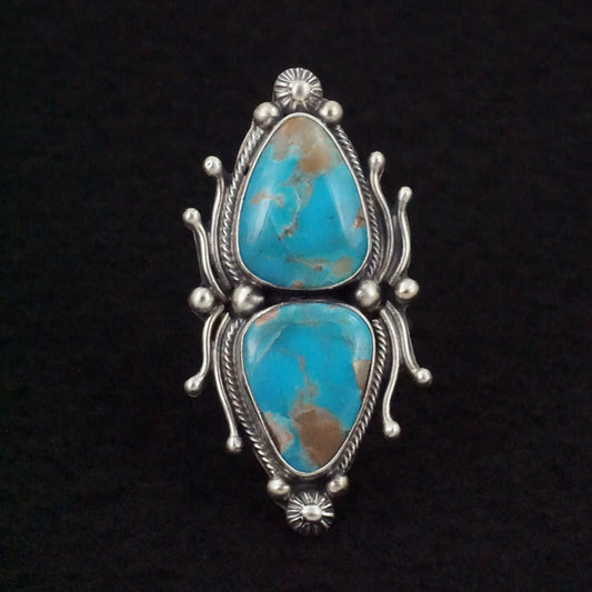 Kathleen Livingston Turquoise & Sterling Silver Ring Size Adjustable