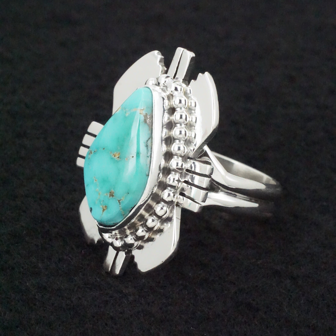 Randy Billy Turquoise & Sterling Silver Ring Size Adjustable