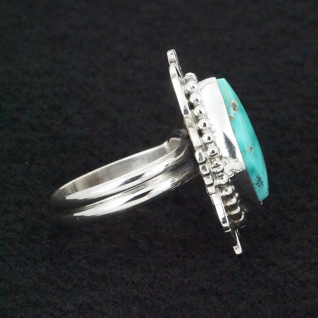 Randy Billy Turquoise & Sterling Silver Ring Size Adjustable