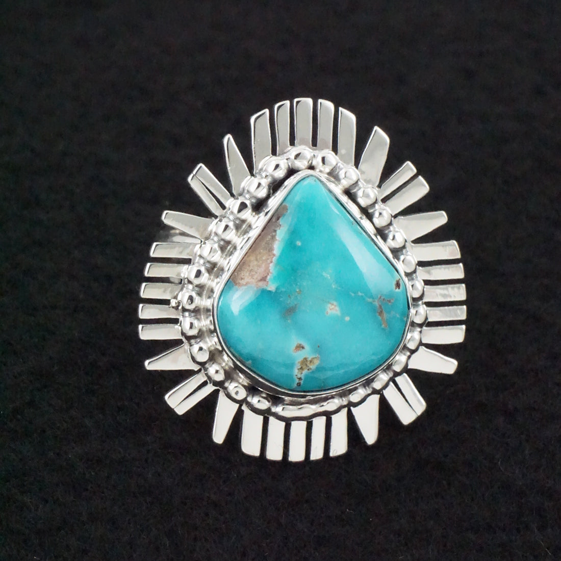 Randy Billy Turquoise & Sterling Silver Ring Size Adjustable