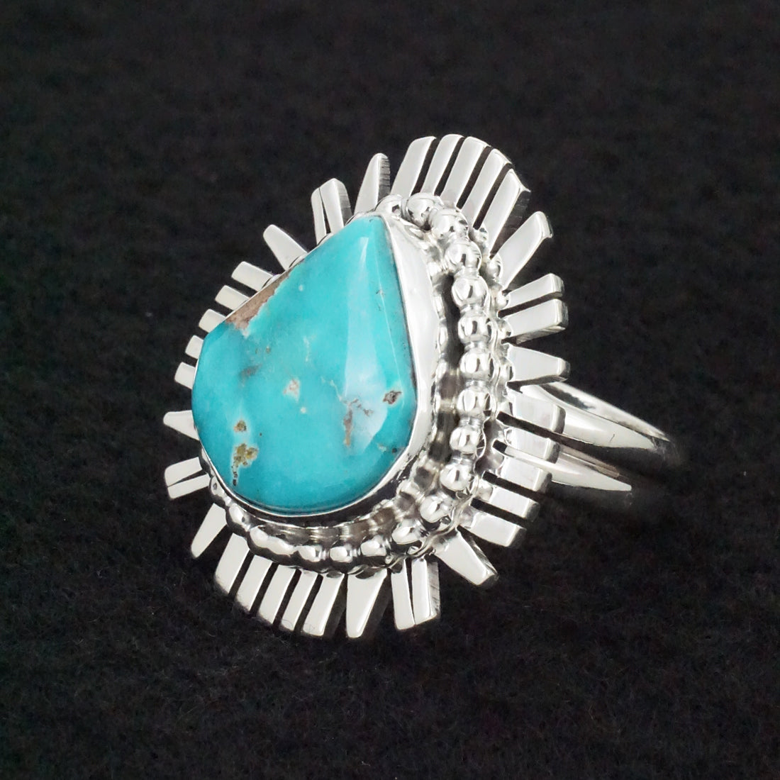 Randy Billy Turquoise & Sterling Silver Ring Size Adjustable