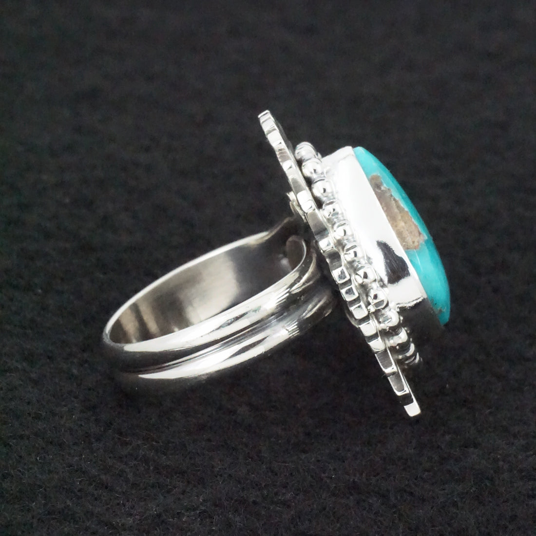 Randy Billy Turquoise & Sterling Silver Ring Size Adjustable