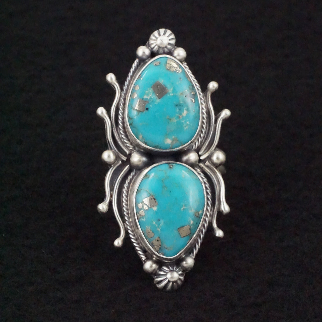 Kathleen Livingston Turquoise & Sterling Silver Ring Size Adjustable