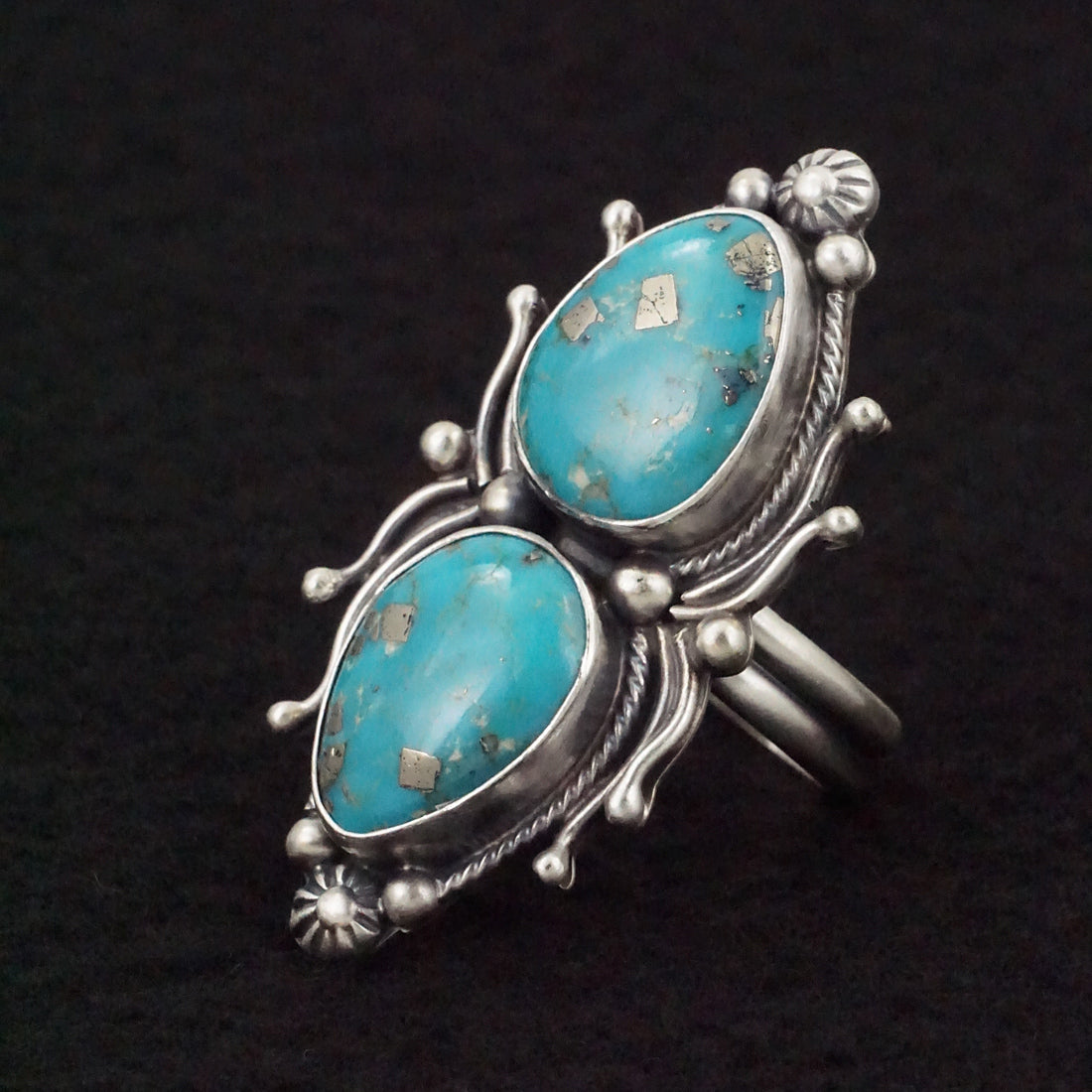 Kathleen Livingston Turquoise & Sterling Silver Ring Size Adjustable