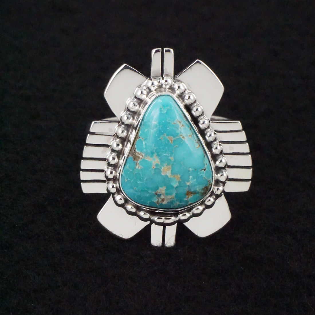 Randy Billy Turquoise & Sterling Silver Ring Size Adjustable