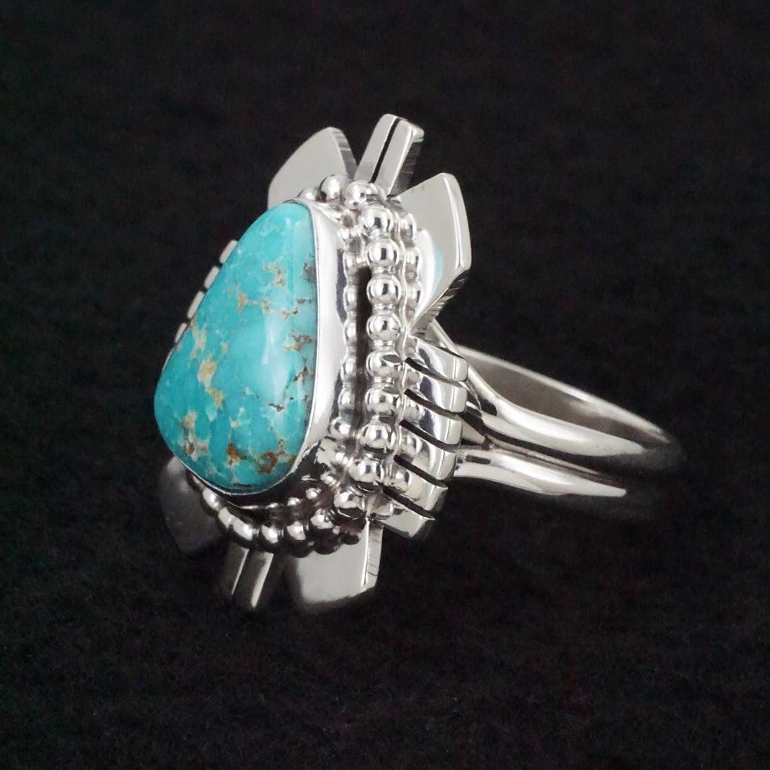 Randy Billy Turquoise & Sterling Silver Ring Size Adjustable