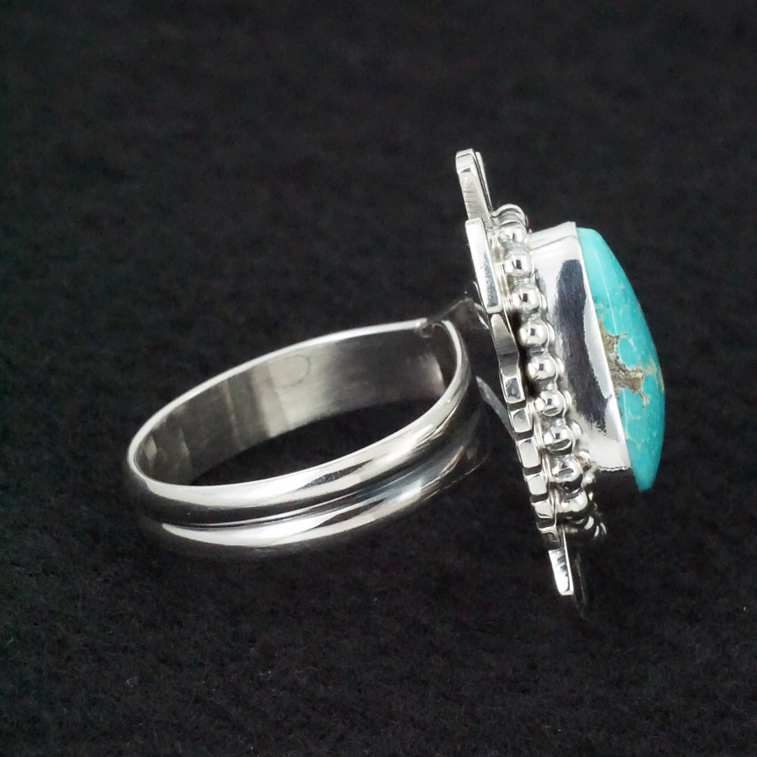 Randy Billy Turquoise & Sterling Silver Ring Size Adjustable