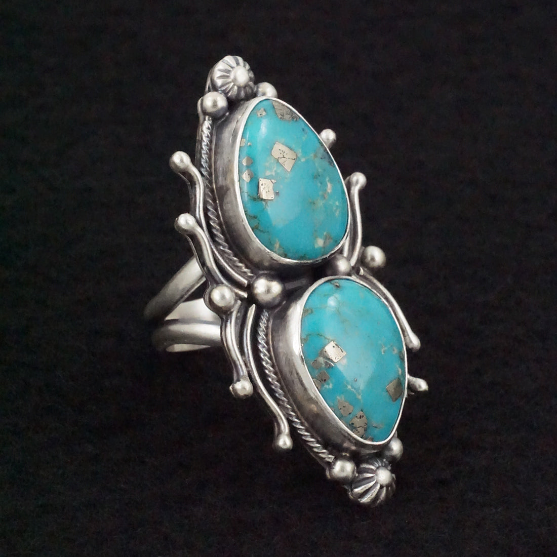 Kathleen Livingston Turquoise & Sterling Silver Ring Size Adjustable